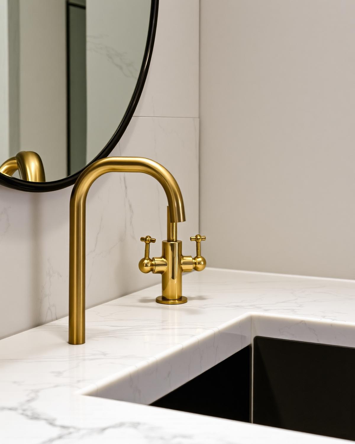 Stone & Brass Detail — Countertops